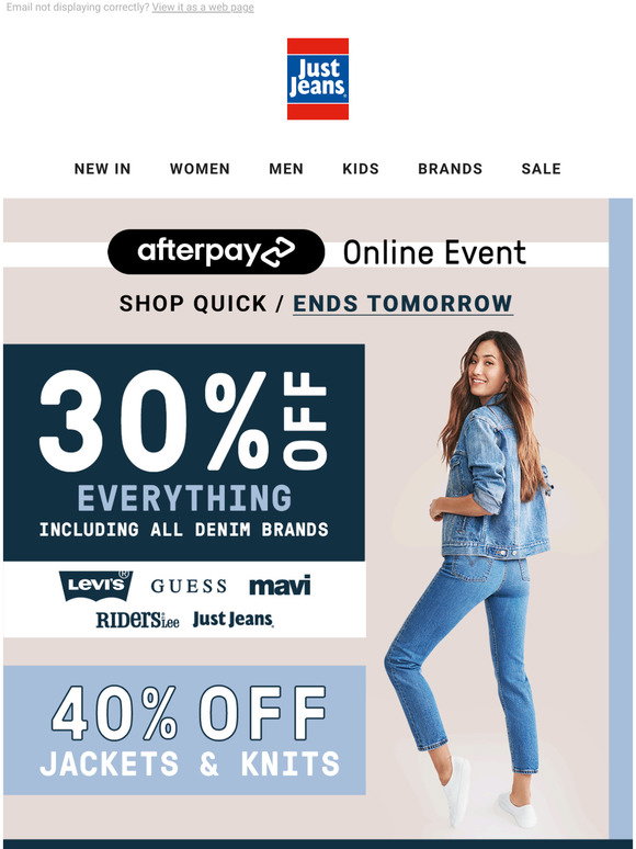 Afterpay Event | Shop 40% off Jackets 