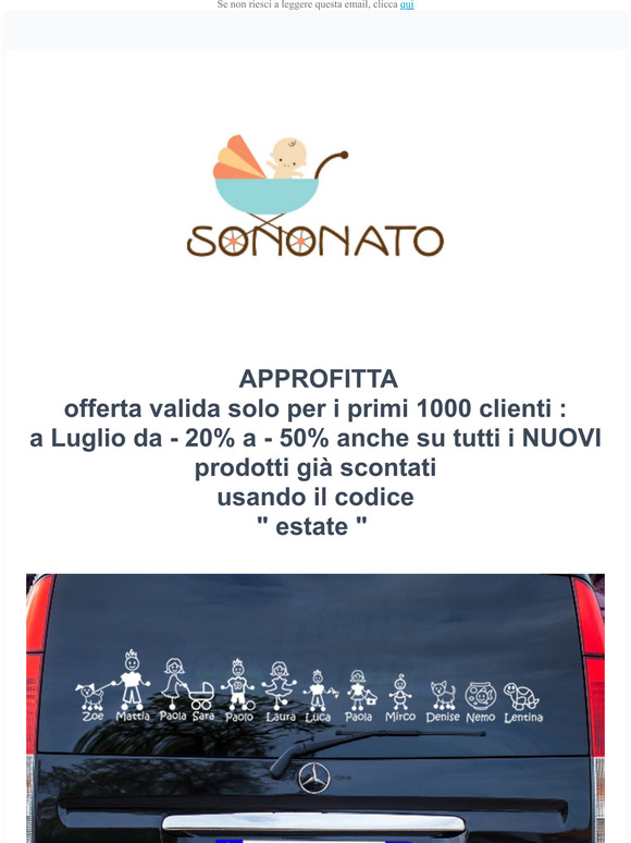 per i primi 1000 clienti tutti i prodotti scontati da 20% a 50%