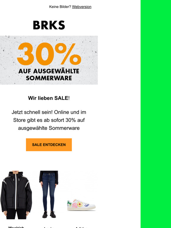 Sommerschlussverkauf Bis zu 30% auf Ihre Lieblingsteile