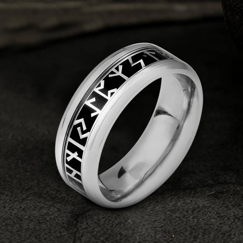 Image of Runes Stainless Steel Viking Ring