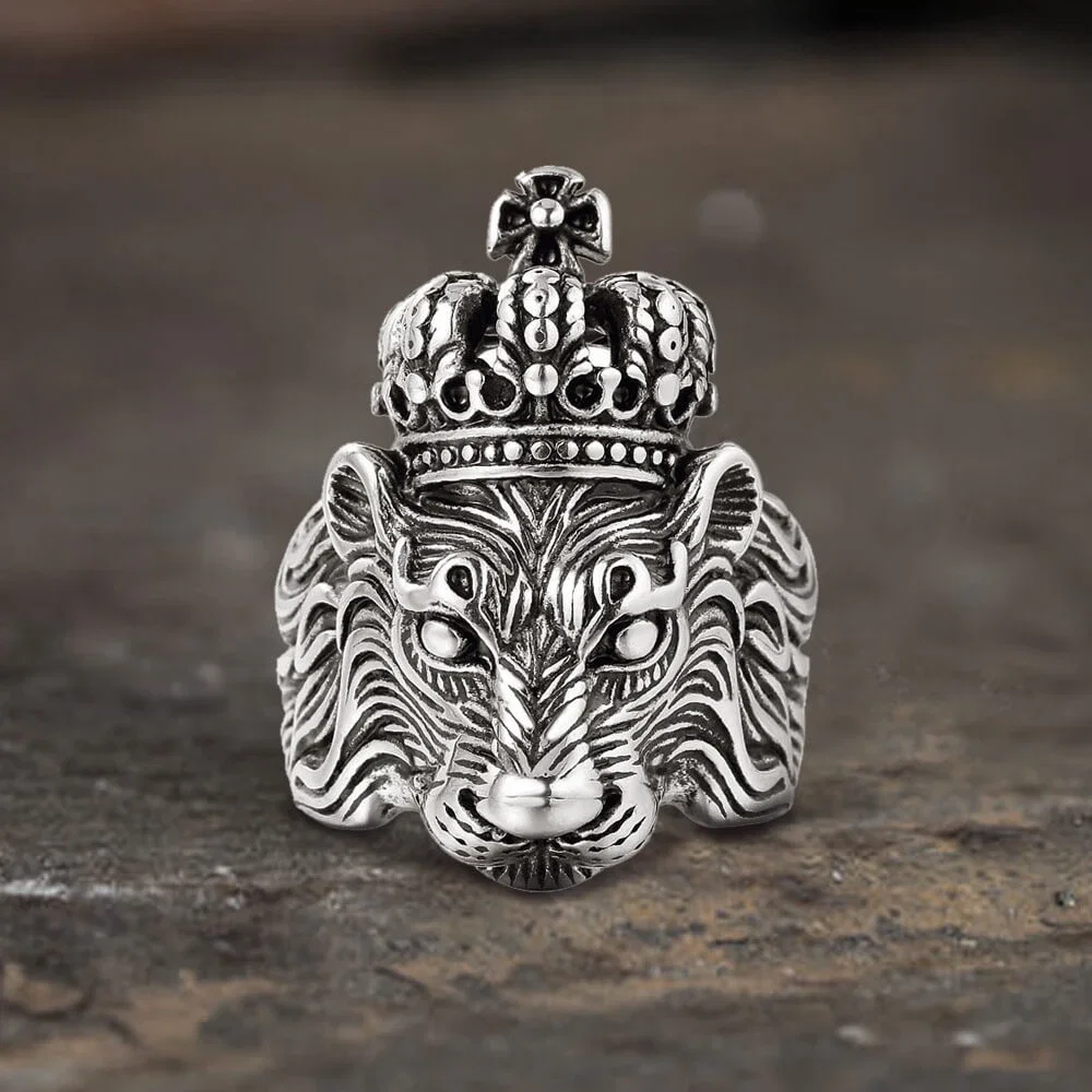 Image of Lion King Crown Stainless Steel Ring