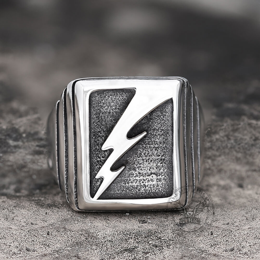Image of Lightning Bolt Stainless Steel Ring