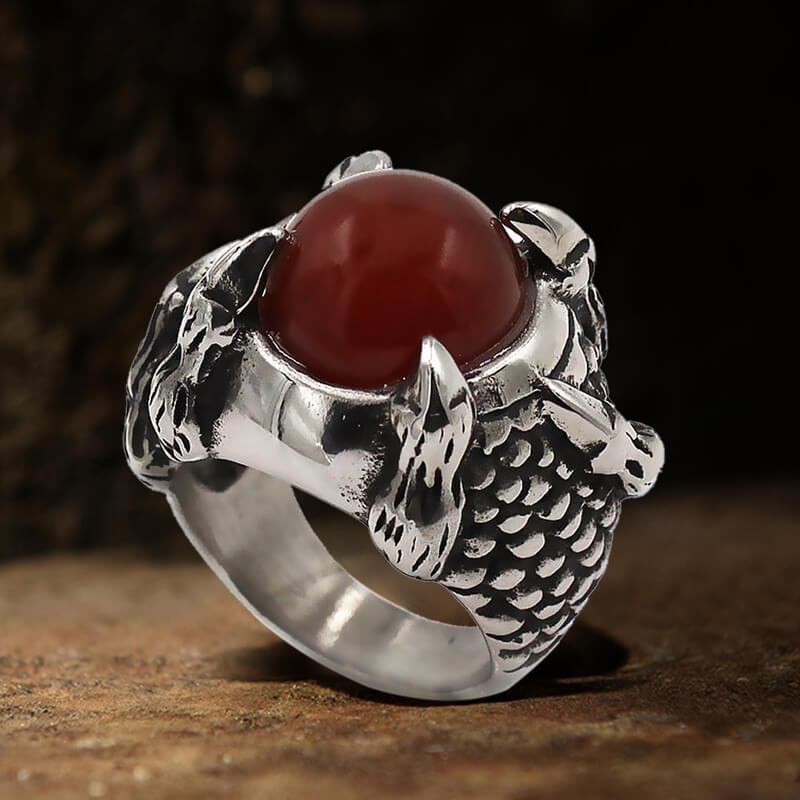 Image of Ruby Claw Stainless Steel Ring