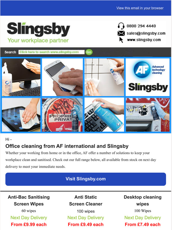 Cleaning products from Af and Slingsby