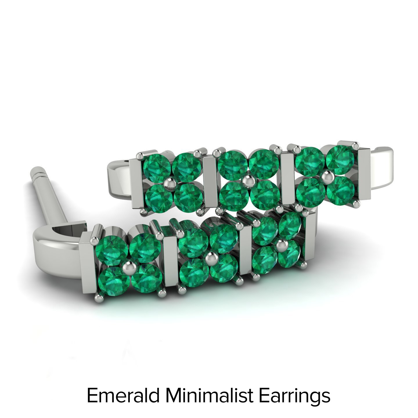 Emerald Minimalist Earrings