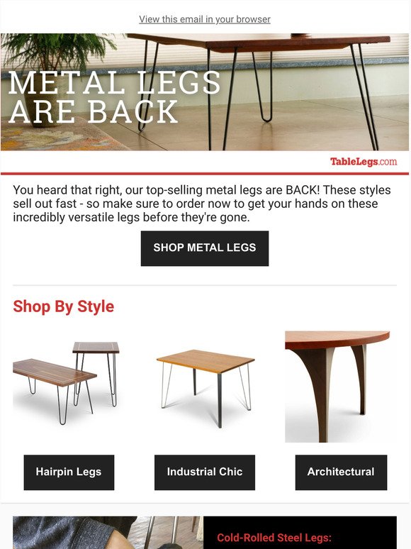 Metal Legs Are Back! Grab them before they're gone