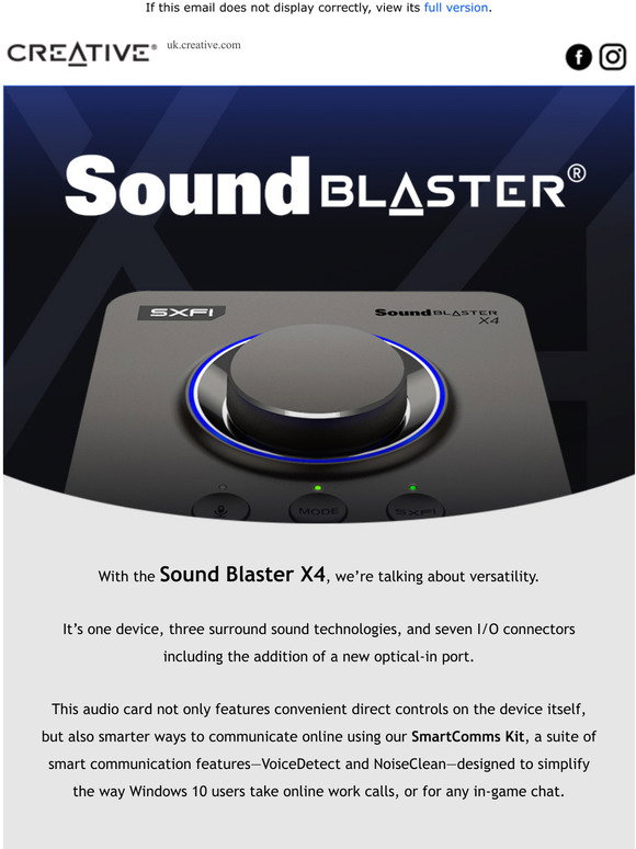 creative sound blaster windows 10
