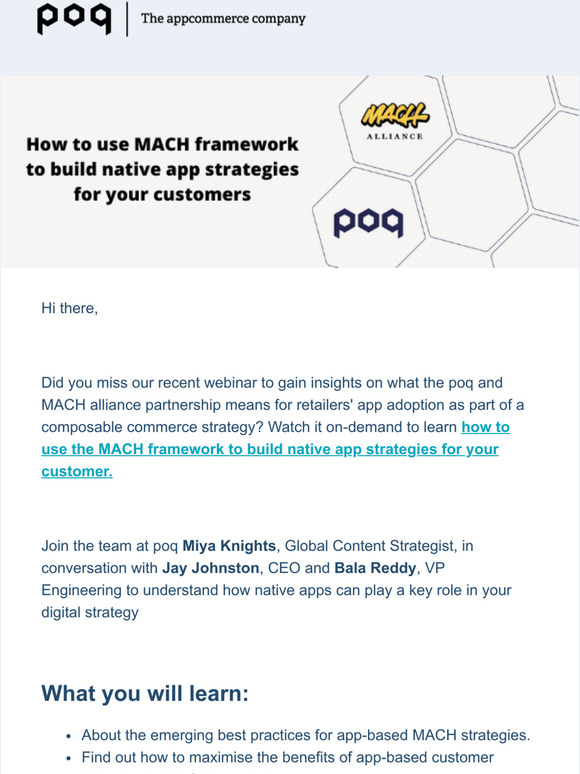 Watch Now: Use of MACH framework to build native app strategies for your customers