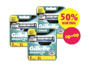 50% korting op Gillette Mach 3 Scheermesjes 8 stuks