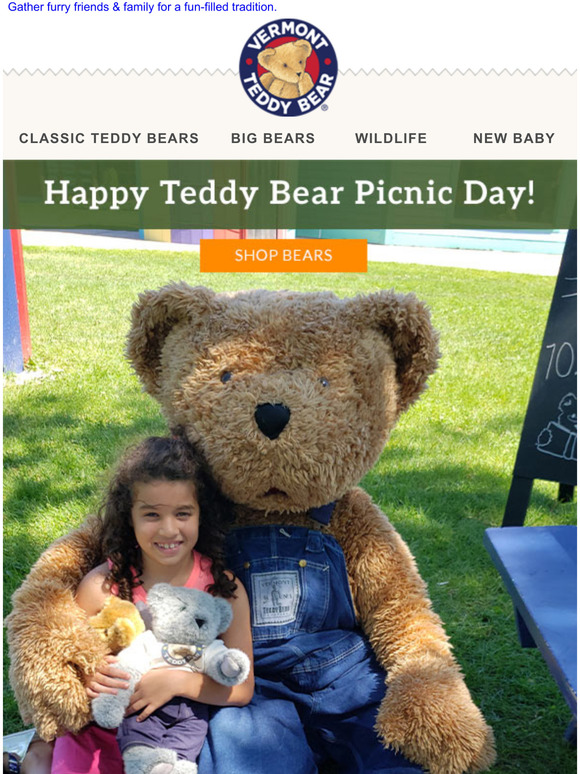 Vermont Teddy Bear Company Happy Teddy Bear Picnic Day! Milled