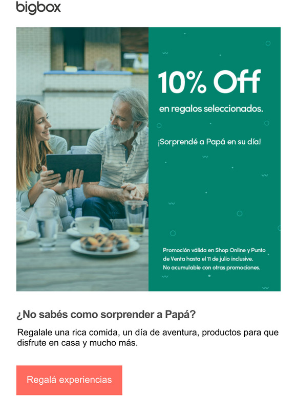 -No te pierdas el 10% Off para el Da del Padre