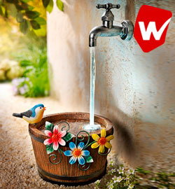 LED-Gartenbrunnen "Schwebender Wasserhahn"