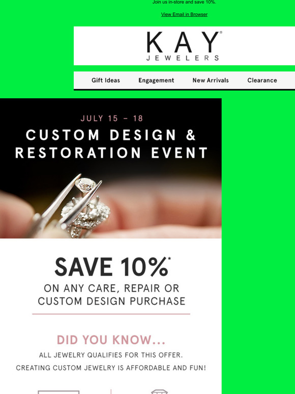 Kay's hot sale custom jewelry