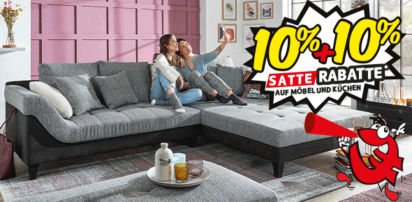 SCONTO Nábytek.cz Satte Rabatte warten auf Sie! 10 + 10 auf Mbel