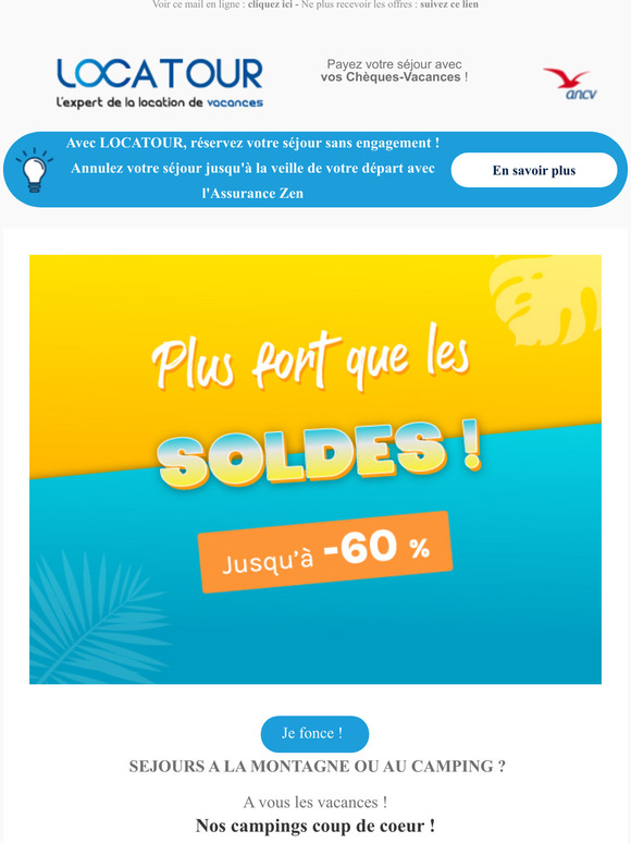 Jusqu -60%, direction les vacances !