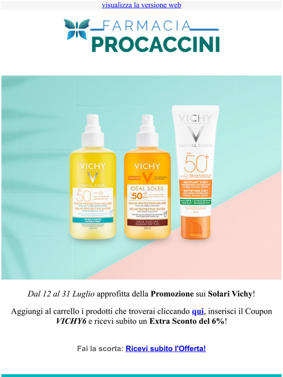 Ricevi un Extra Sconto sui Solari Vichy!