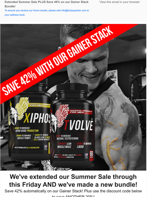 Extended sale plus new Gainer Stack!