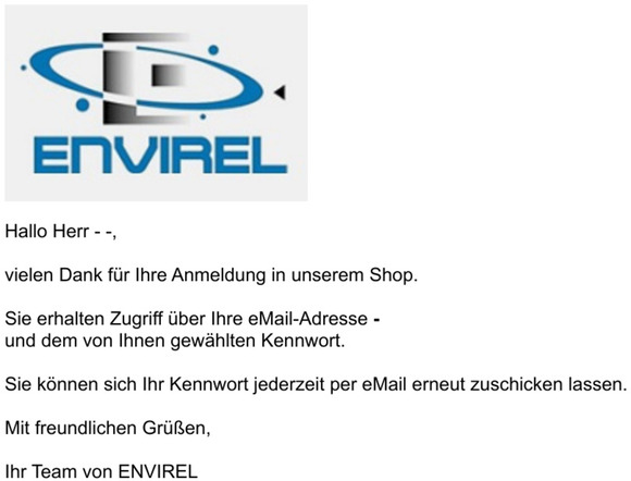 Ihre Anmeldung bei ENVIREL