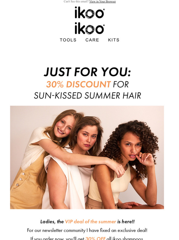 Your exclusive deal - 30% off all shampoos, conditioners and hair masks!