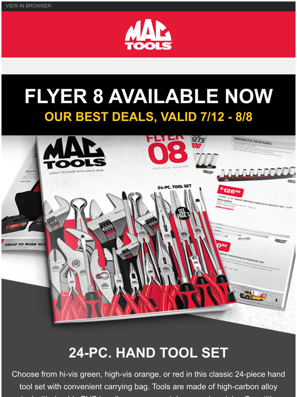 Mac Tools: Dont Miss this 24-PC. Hand Tool Set | Milled