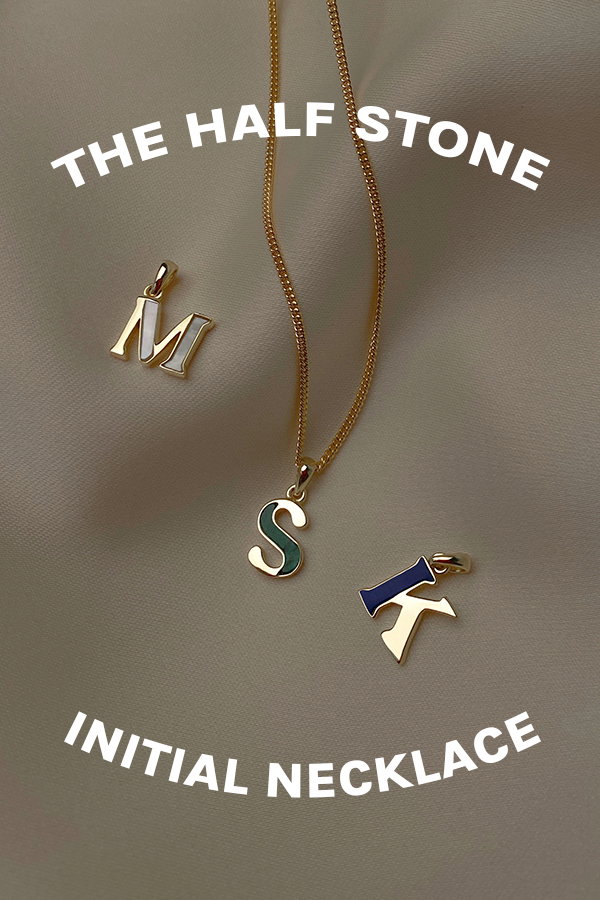 The Half Stone Initial Necklace