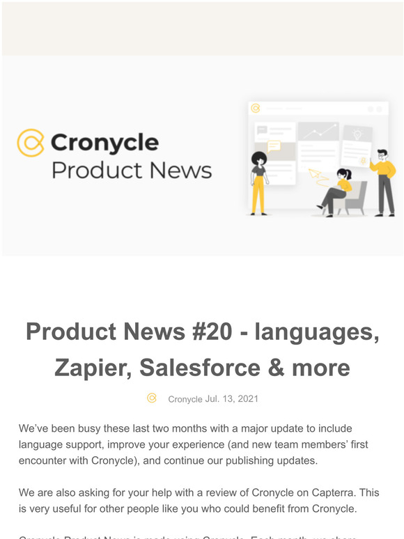 Product News #20 - languages, Zapier, Salesforce & more