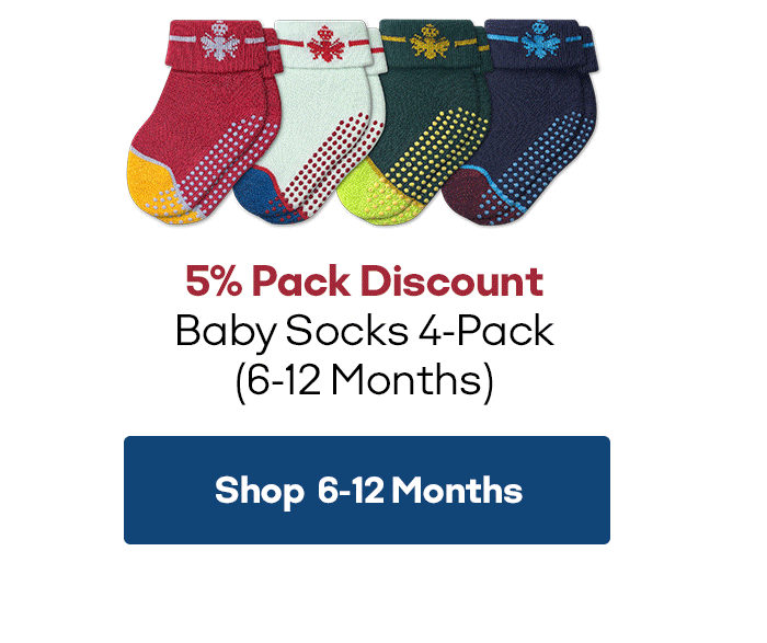 Baby Gripper Socks 4-Pack (6-12 Months) - Bombas