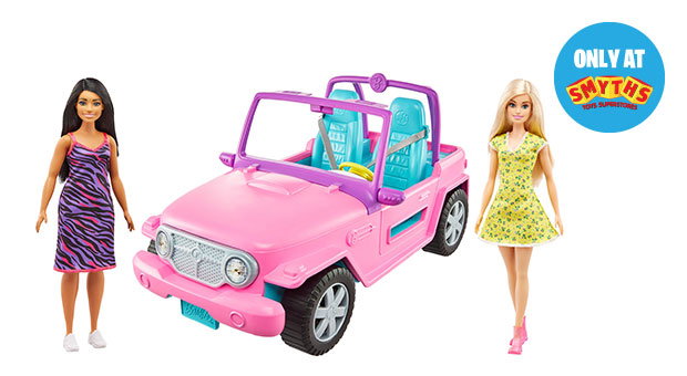 Barbie Jeep with 2 Dolls