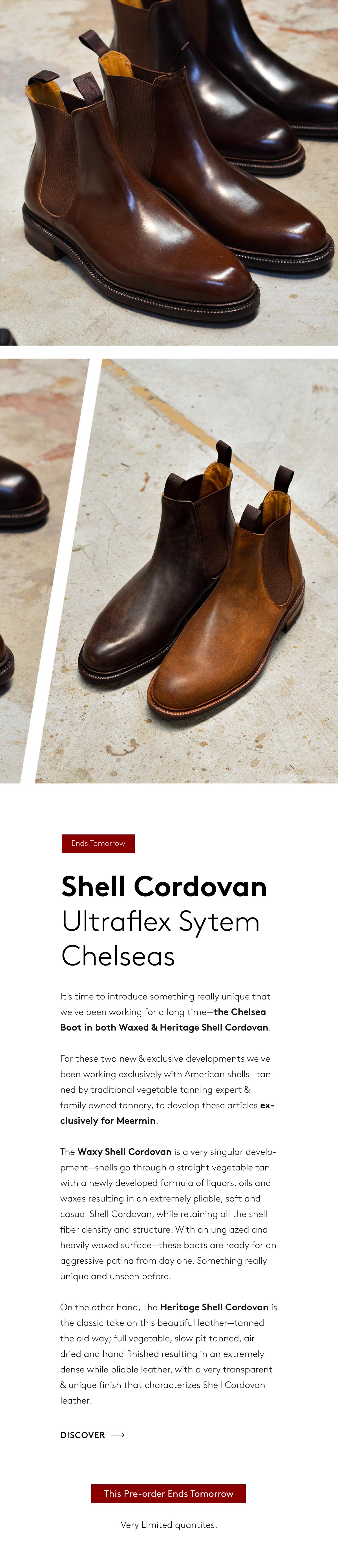 Shell cordovan clearance chelsea boots