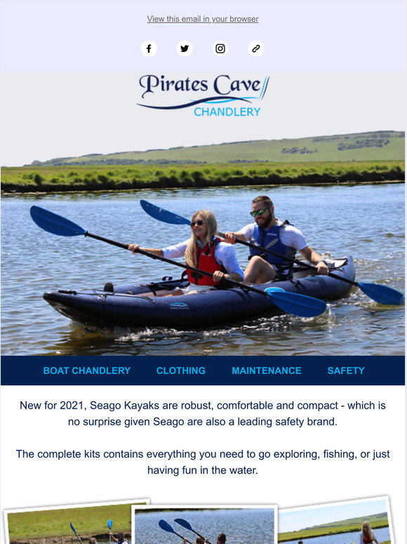 Pirates Cave Chandlery: NEW! Seago Inflatable Kayaks | Milled