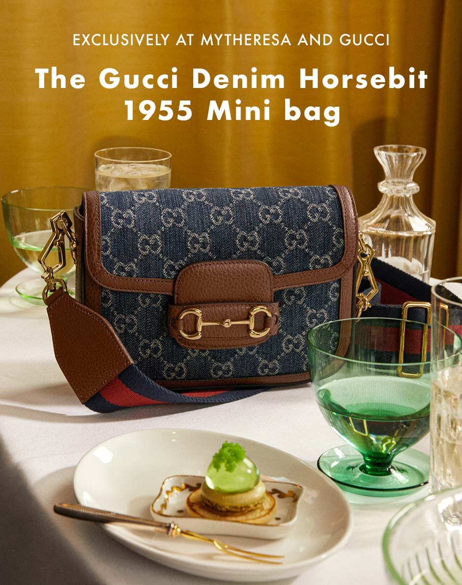 UK: The Gucci Denim Horsebit 1955 bag, exclusively at Mytheresa and Gucci |
