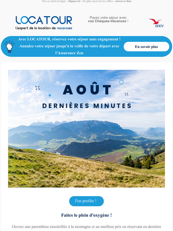  jusqu' -50% en aot : offres de dernire minute