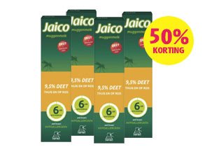 50% korting op Jaico, spray tegen muggen en andere stekende instecten.