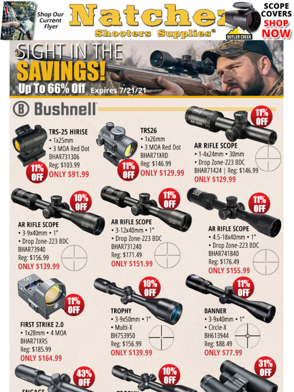 Natchez Shooters Supplies Sight In the Savings! Milled