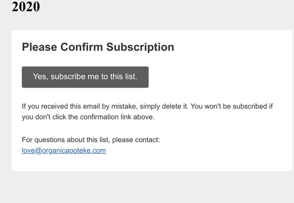 2020: Please Confirm Subscription