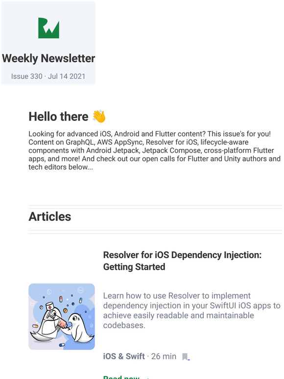 raywenderlich.com Weekly - Issue 330