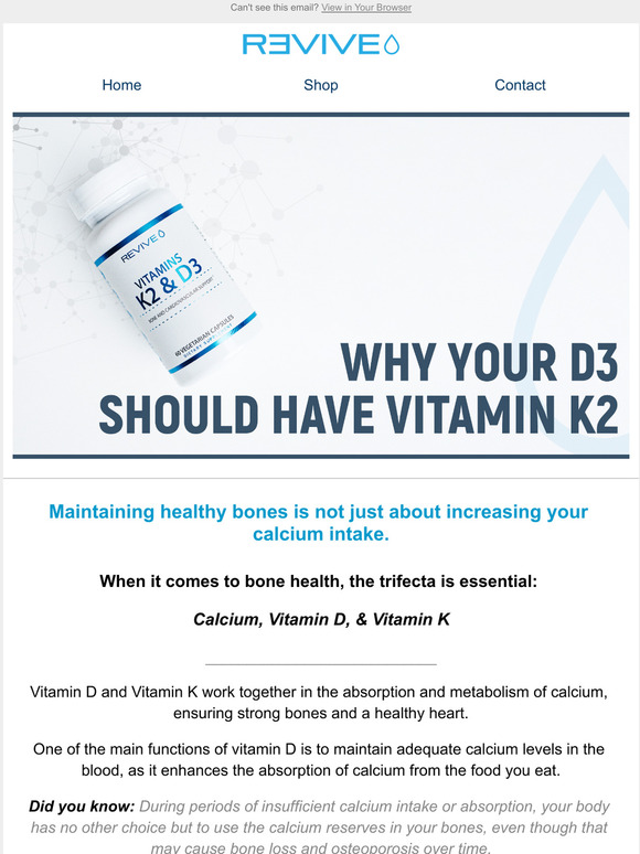 Revive Supplements Does your Vitamin D3 contain K2? Milled