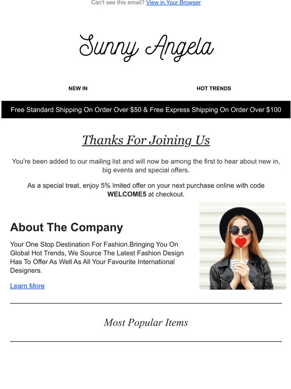 Welcome To Sunny Angela ! Thanks For Your Signing Up !