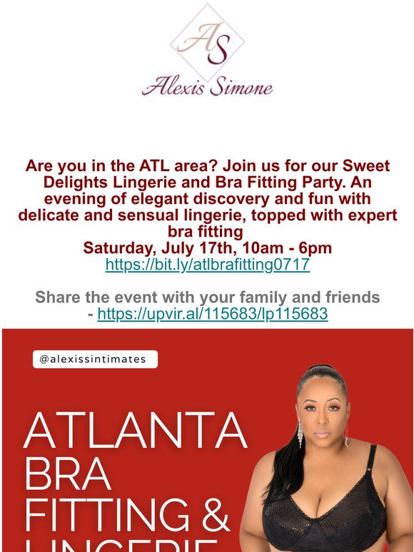 Alexis Simone Intimates: Atlanta Bra Fitting & Lingeried Event - July 17th