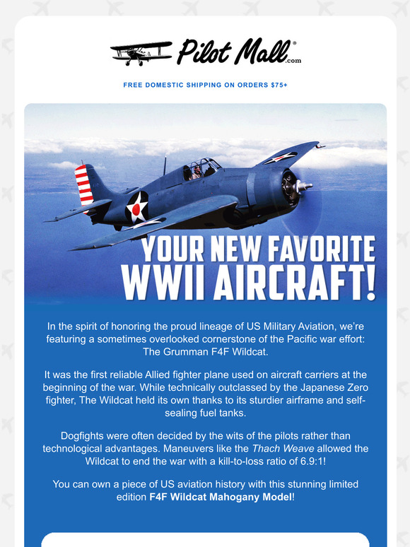 PilotMall.com: Introducing the F4F Wildcat | Milled