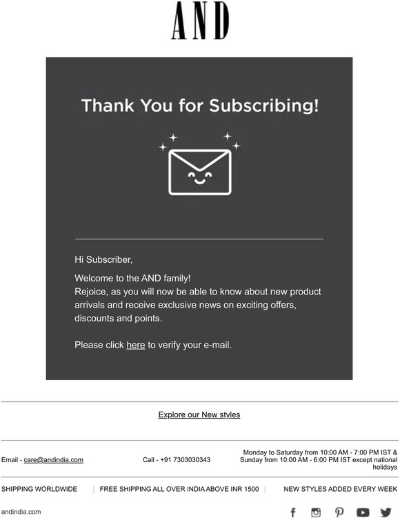 You are NOW subscribed to AND Newsletter