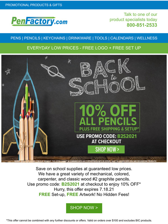 Back to School: 10% off in All Pencils