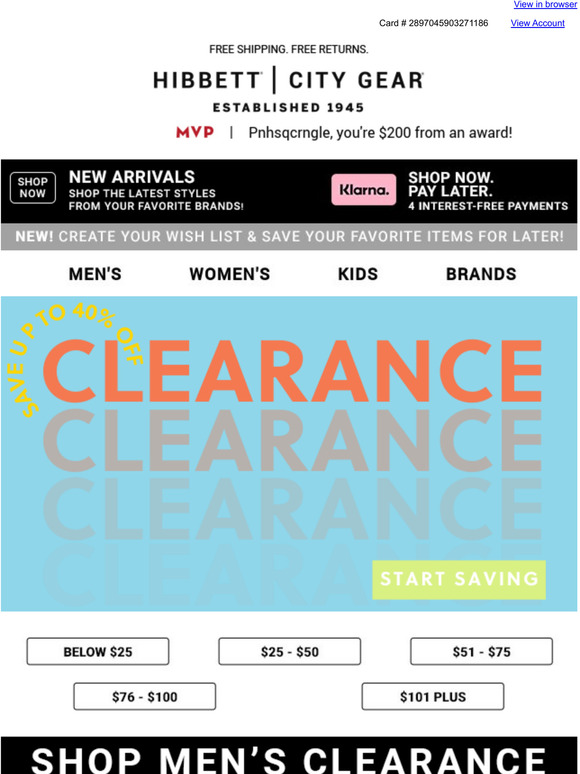 Hibbett Sports New Clearance Additions Milled