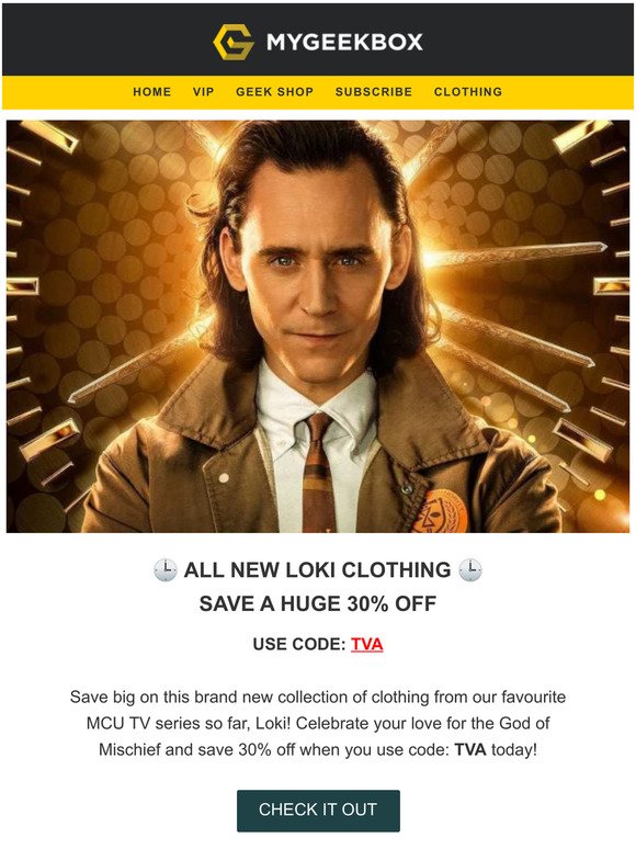Loki Season 1 is over Save 30% on our brand new clothing  2 for 30 Hot Toys & more!