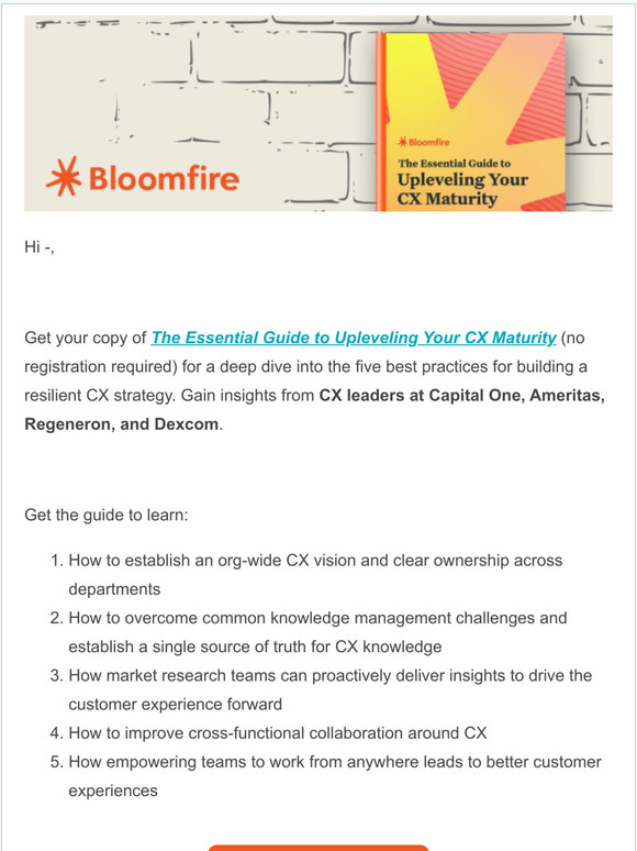 Learn from CX leaders at Capital One, Ameritas, Regeneron, and Dexcom