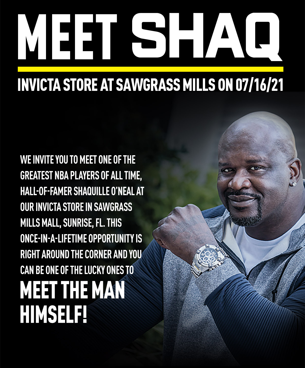 Invicta Meet Shaq Tomorrow At The Invicta Store in Sawgrass Mills