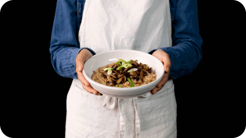 5-ingredient miso mushroom risotto