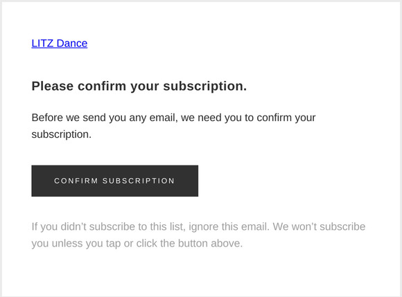 Confirm your subscription to LITZ Dance