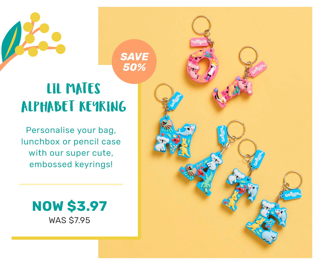 Lil Mates Alphabet Keyring