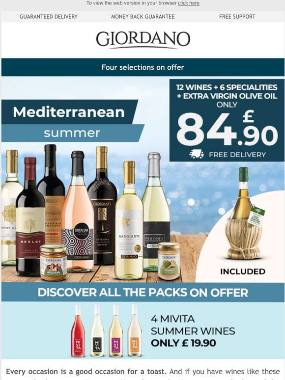 Giordano Wines 3, 2, 1... (Mediterranean) cheers! Milled